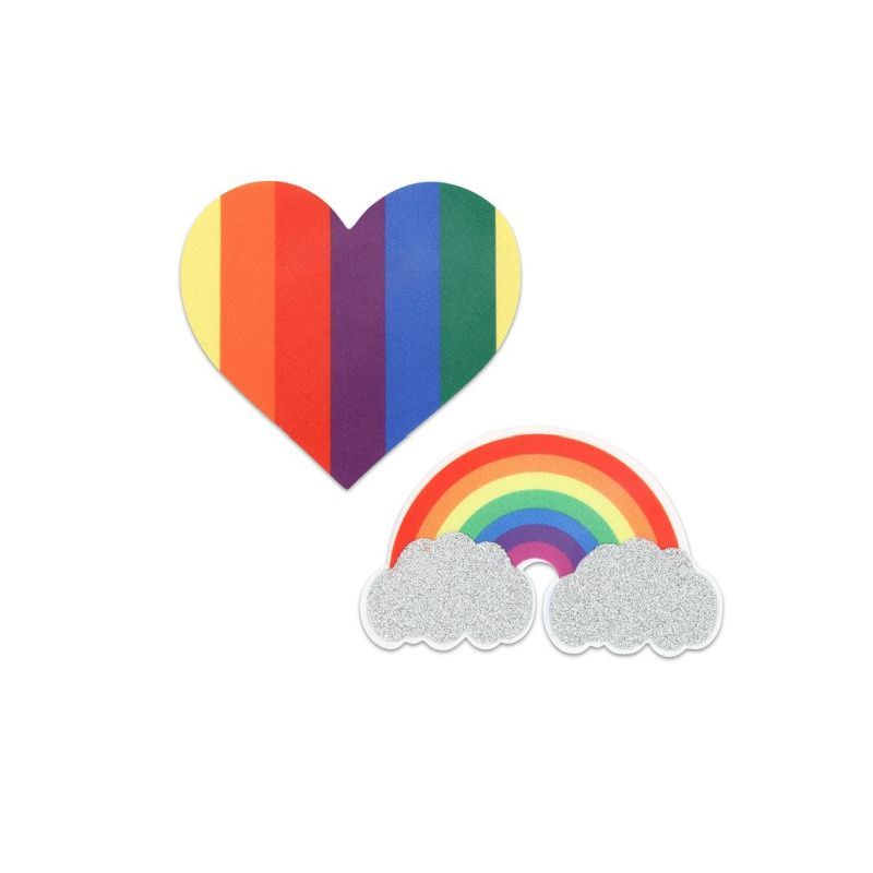Pride Glitter Rainbows and Hearts Pasties Default Title > Clothes > Pasties