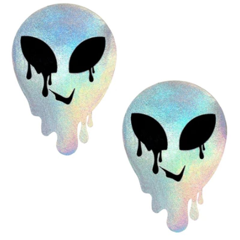 Holographic Melty Alien Pasties Handmade in California – Fashion Pasties Secondary image