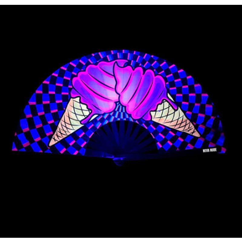 Ice Scream You Scream Blacklight Folding Fan > Clothes > Accessories