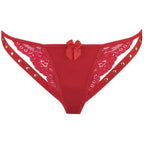 Microfiber and Lace G-String with Studs in Red > Clothes > Panties