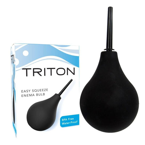Triton Easy Squeeze Enema Bulb for Comfortable and Convenient Use Black Douches