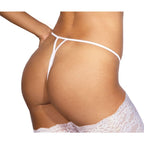 Lace Open Front G-String in White with Crotchless Design and Frontal Bow > Clothes > Panties