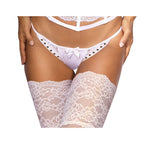 Microfiber and Lace G-String with Studs in White > Clothes > Panties