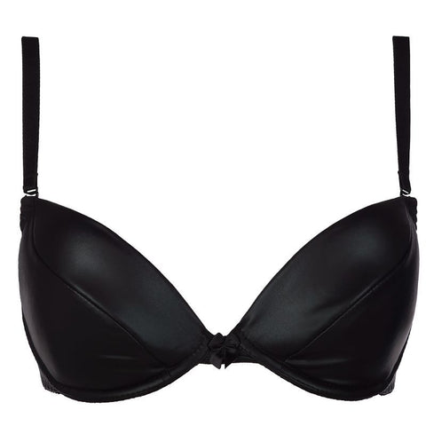 Stretch Wetlook Push-Up Bra in Black Bras