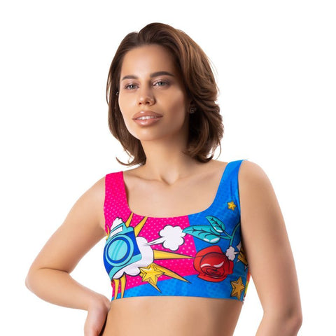 Comics Curios Crop Top in Size S M L XL for Comfort Extra Large Bras