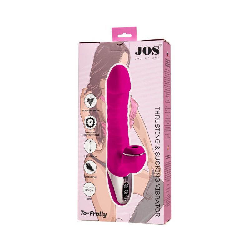 JOS To-Frolly Thrusting and Sucking Vibrator 2cm Stretch VIBRATORS-RABBIT-MULTI