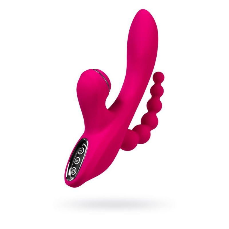JOS Tripling Triple Stimulator – Waterproof Silicone Vibrator with Anal Beads and USB Rechargeable VIBRATORS-RABBIT-MULTI