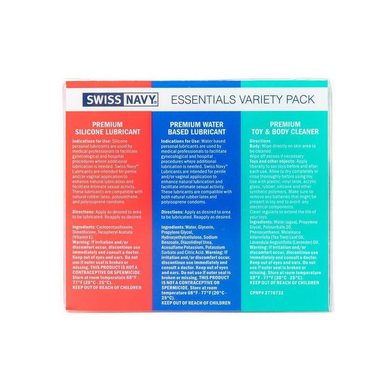 Swiss Navy Essentials 30ml Lubricant Travel Kit 3 Piece Set > Lube > Water Based