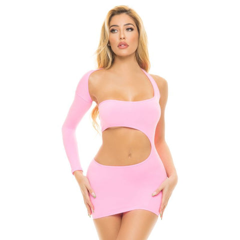 Pink Dress for Sexy Evening Wear Adult Costume One Size Lingerie