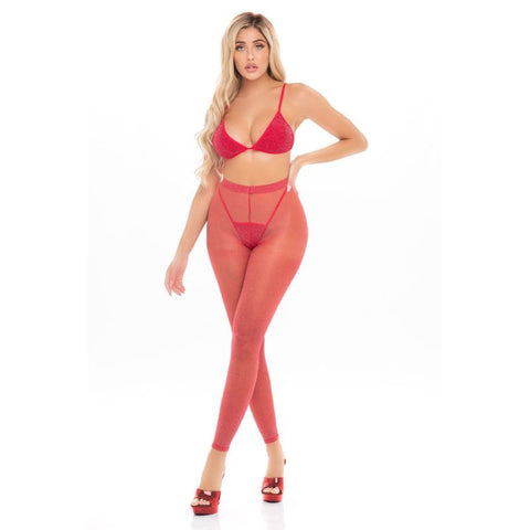 Tall Order Three Piece Legging Set in Red One Size Dresses