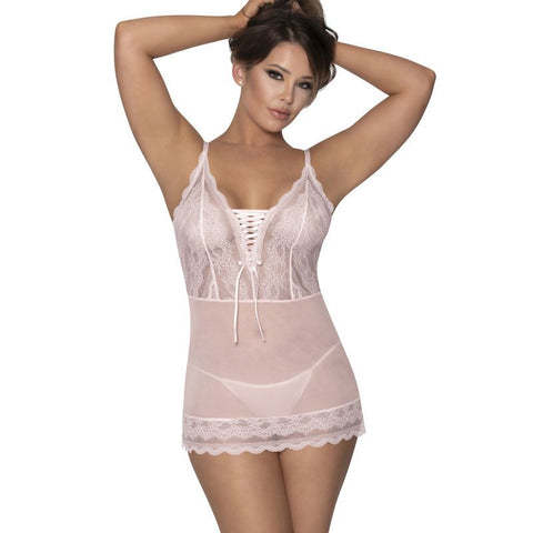 Lace Chemise and G-String Blush Size S/M to Queen Small Medium > Clothes > Dresses and Chemises