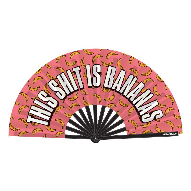 Banana Print Folding Fan Default Title > Clothes > Accessories