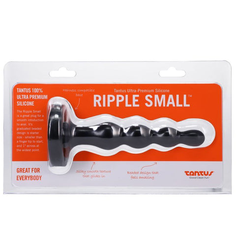 Ripple Small Onyx Silicone Starter Plug for Beginners Butt Plugs