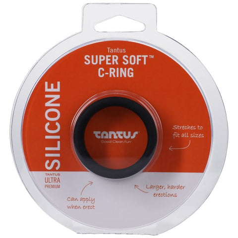 Soft C Cock Ring Onyx 1.5 Inch Inner Diameter Silicone Adult Toy COCK RINGS