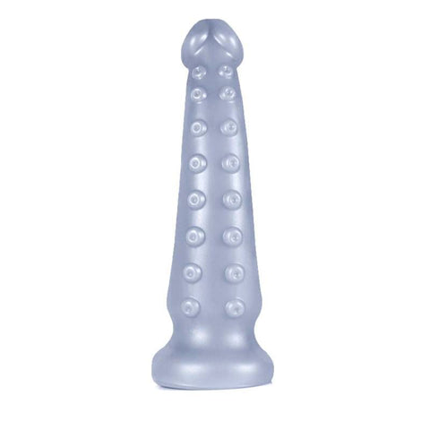 OctoCock Liquid Silicone Dildo Medium 25cm Long Silver Medium Fantasy Dongs