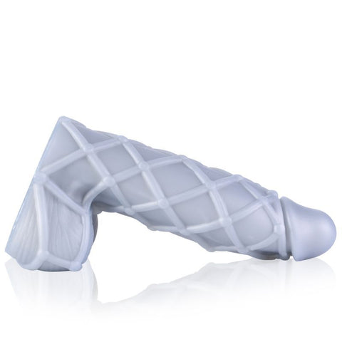 Fetishique Liquid Silicone Medium Dildo for Unmatched Pleasure Silver Medium DONGS