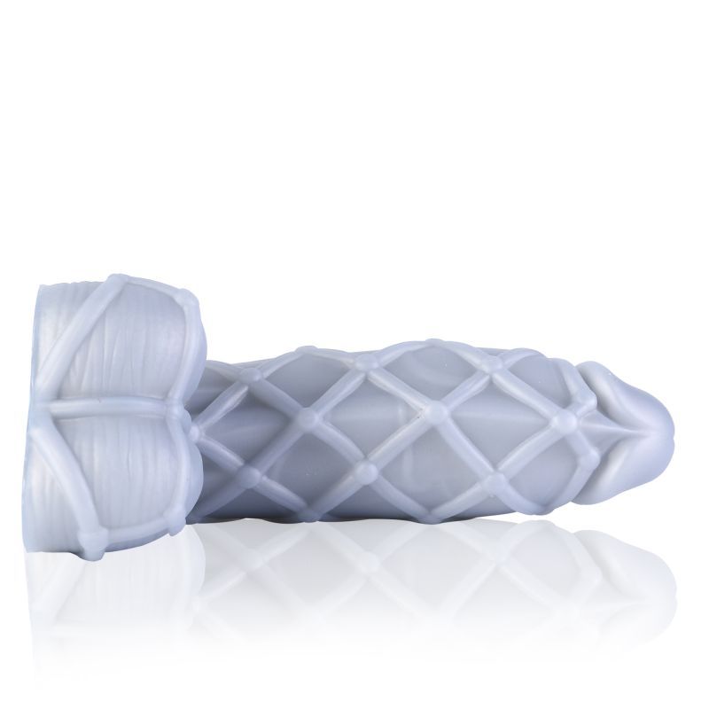 Fetishique Liquid Silicone Medium 8 Inch Vac-U-Lock Dildo with Textured Ridges and Bumps > Dildos > Realistic Dildos