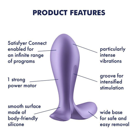 Satisfyer Intensity Plug Purple - Powerful Vibrating Anal Toy Butt Plugs - Vibrating