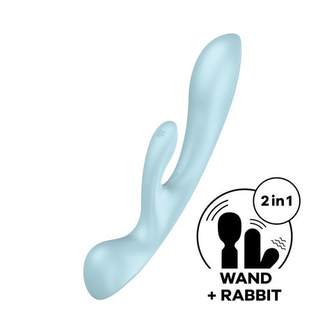 Satisfyer Triple Oh Light Blue Default Title VIBRATORS-RABBIT