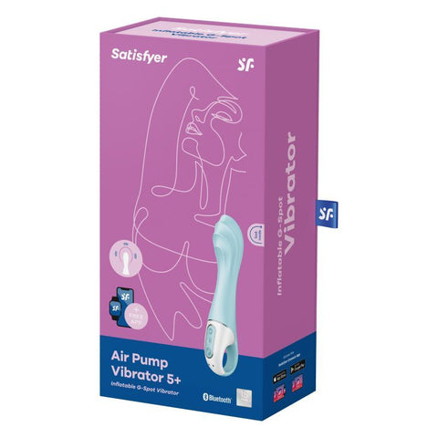 Satisfyer Air Pump Vibrator 5+ Blue 15mm Inflatable Shaft Vibrators - G Spot