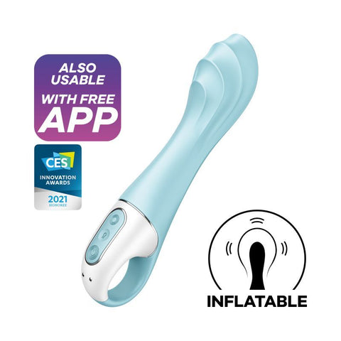 Satisfyer Air Pump Vibrator 5+ Blue 15mm Inflatable Shaft Vibrators - G Spot