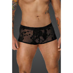 Noir Sheer Floral Lace Pants – Transparent Stretch Lingerie Pants Medium > Clothes > Mens Trunks