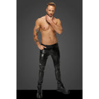 Snake Embossed Wetlook Long Pants with Back Pockets – High Shine Mens Pants > Clothes > Mens Latex