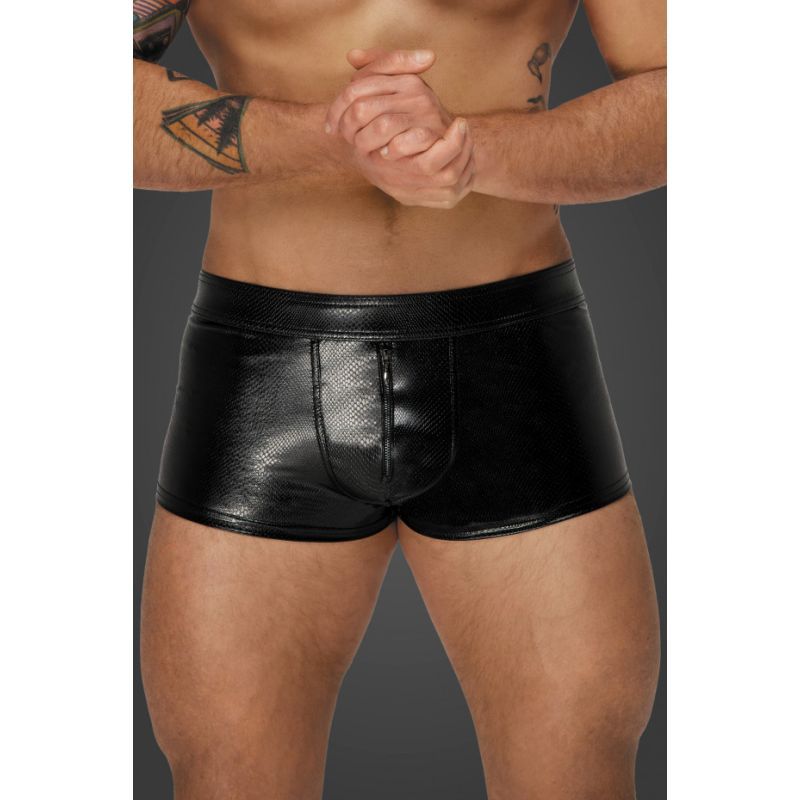 Snake Wetlook Short Shorts with Exotic Print Small > Clothes > Mens Latex