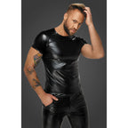 Wetlook T-Shirt with Snake Print Sleeves – Glossy Fabric Men's Shirt Extra Large > Clothes > Mens Latex