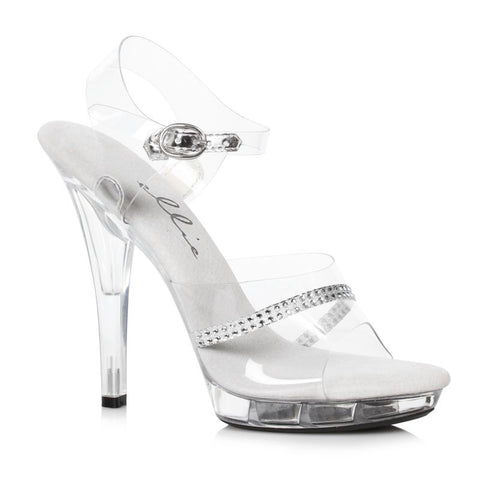 Clear Rhinestone Sandals with 5 Inch Heel 9 Lingerie