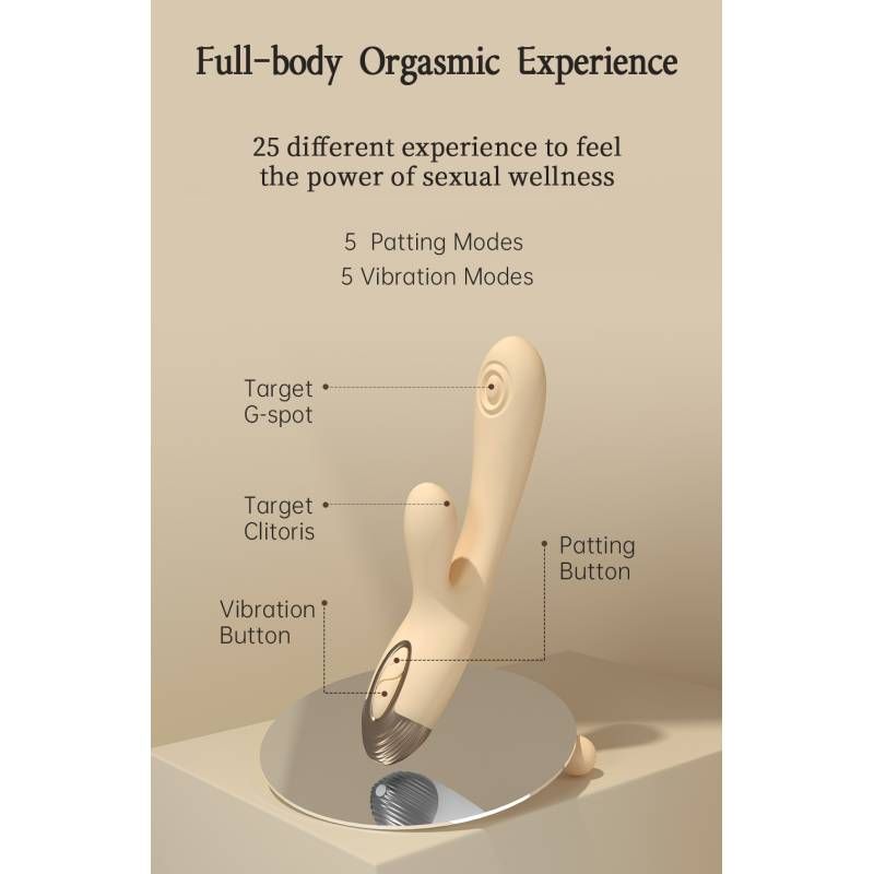 Pada Rabbit and G-Spot Pulsing Vibrator White 21.6cm > Sex Toys For Ladies > G-Spot Vibrators