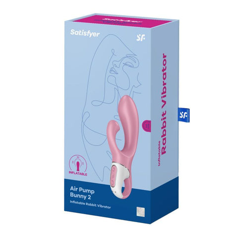 Satisfyer Air Pump Bunny 2 Pink Inflatable Vibrator 15mm VIBRATORS-RABBIT-MULTI