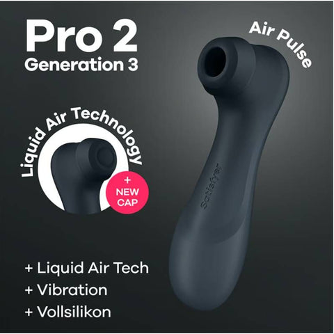 Satisfyer Pro 2 Gen 3 Clitoral Stimulator Black AIR PULSATION
