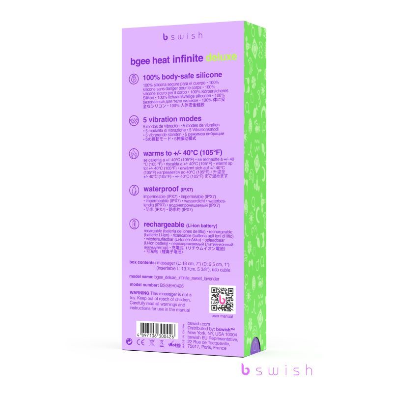 Bgee Heat Infinite Deluxe Sweet Lavender 5 Modes 40cm > Sex Toys For Ladies > G-Spot Vibrators