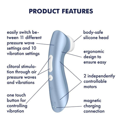 Satisfyer Pro 2 Plus G2 Clitoral Stimulator Blue > Sex Toys For Ladies > Air Pulsation