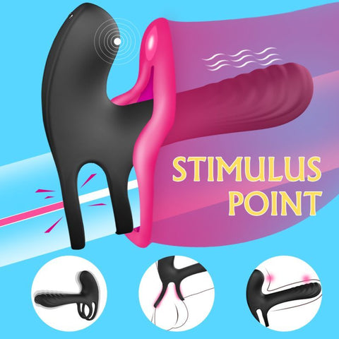 Frank Remote Control Vibrating Penis Shaft and Clitoral Stimulator – Premium Remote-Controlled Penis Enhancer SLEEVES