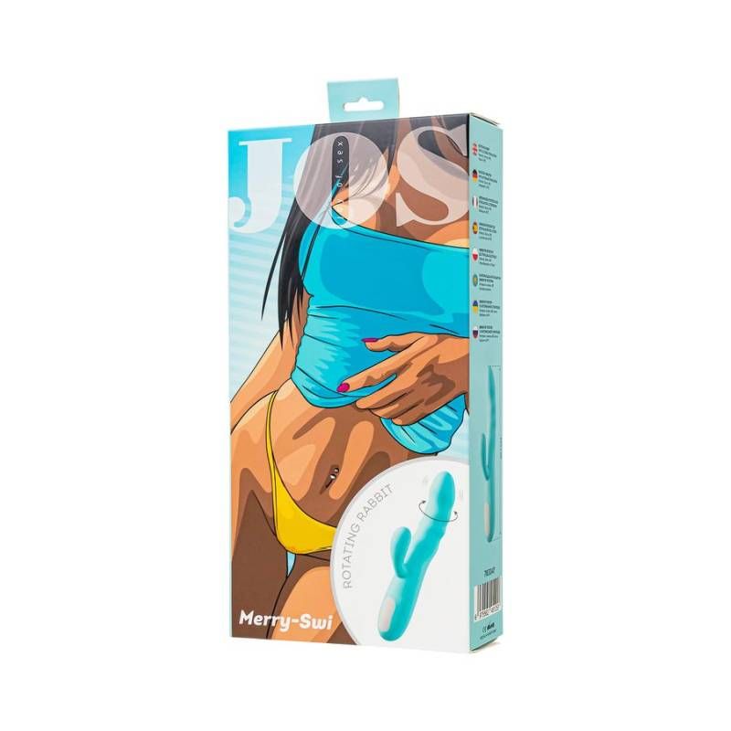 JOS Merry Swirl Rotating Shaft Rabbit Vibrator Blue 20.7cm > Vibrators > Ladies > Rabbit