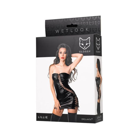 Glossy Lillie Dress with Tied-Up Cut Out Size S-XL Dresses