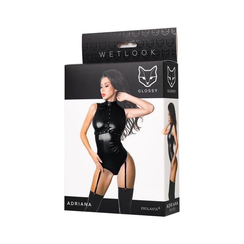 Glossy Adriana Bodysuit with Adjustable Garters Size M > Clothes > Bodies and Playsuits