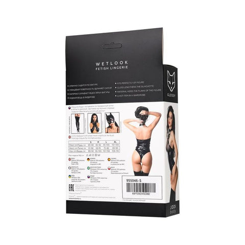 Glossy Jodi Bodysuit With Strappy Detailing Size S-M Bodystocking