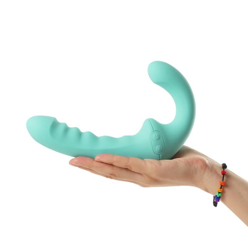VibraTwin Come Hither Strapless Strap On With Remote > Dildos > Strapless Strap Ons