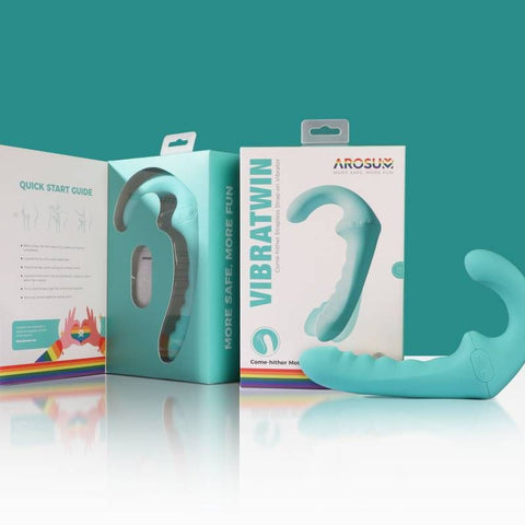 VibraTwin Rechargeable Come Hither Strapless Strap On With Remote > Realistic Dildos and Vibes > Strapless Strap Ons