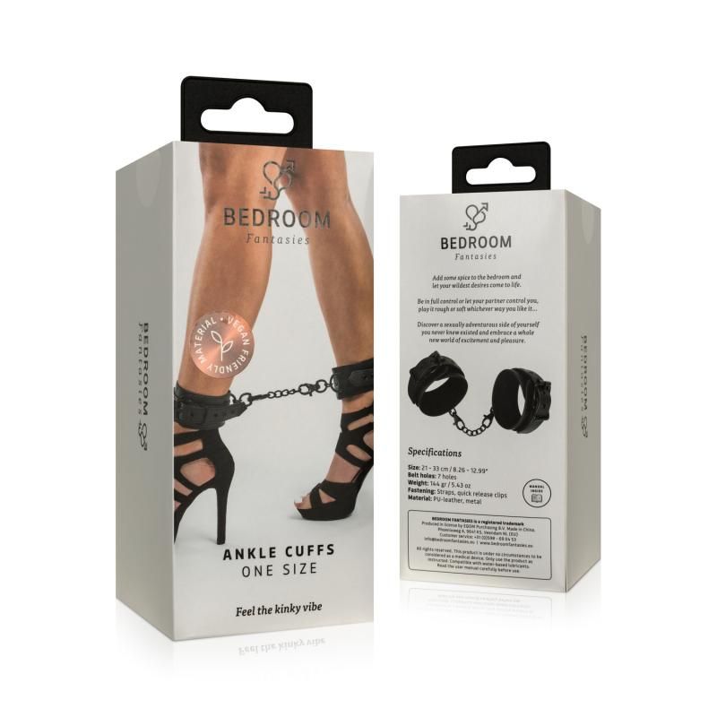 Faux Leather Ankle Cuffs Black > Bondage Gear > Restraints