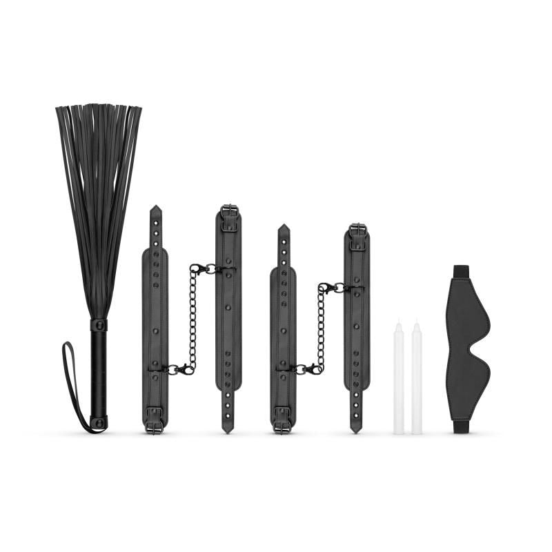 Kinky Bondage Set 5 Piece in Black Faux Leather > Bondage Gear > Bondage Kits