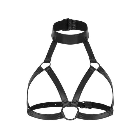 Chiara Bondage Harness Black Faux Leather for Comfortable and Versatile Play Womens Harnesses