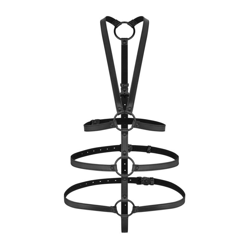 Vera Bondage Harness Black Faux Leather Adjustable Strap Intimate Harness Default Title > Clothes > Womens Harnesses