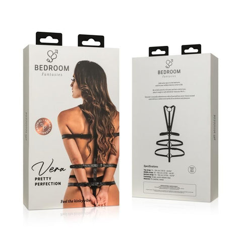 Vera Bondage Harness in Black Faux Leather for Intimate Experiences Womens Harnesses