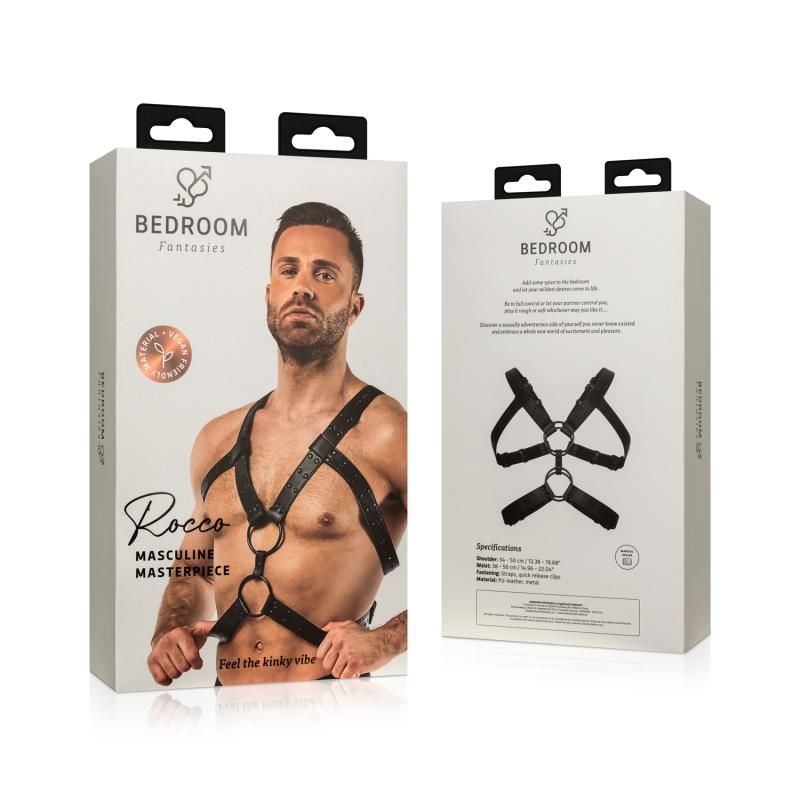 Rocco Bondage Harness Adjustable Faux Leather Strap BDSM Harness for Men > Clothes > Mens Harnesses