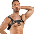 Bruno Adjustable Faux Leather Bondage Harness Black – BDSM Harness > Clothes > Mens Harnesses