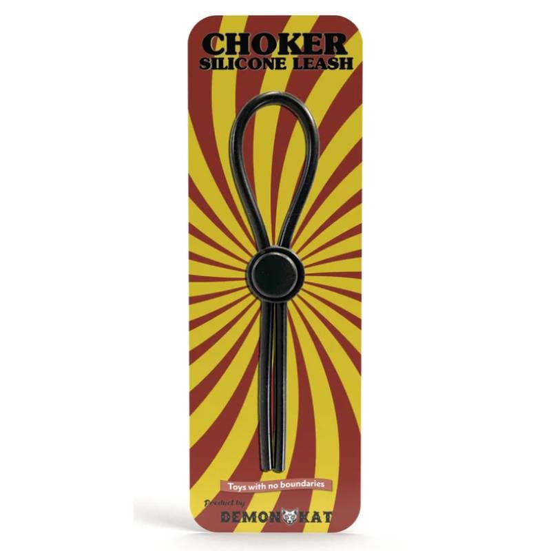 Silicone Choker Leash Black - Adjustable Size Default Title > Cock Ring > Adjustable